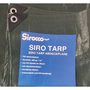 Sirocco - Afdekzeil - Groen - 5 x 6m (180 gr/m²) - Waterdicht - Duurzaam - Beschermzeil - Tuin - Camper - UV-bestendig - grondzeil