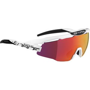 FORCE EVEREST Matt Wit Polarized Sportbril met UV400 Bescherming en Flexibel TR90 Frame - Unisex & Universeel - Sportbril - Zonnebril voor Heren en Dames - Fietsaccessoires - Rood