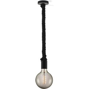 Home Sweet Home hanglamp zwart Leonardo Spiraal - hanglamp inclusief LED lamp G125 dubbele spiraal - dimbaar - pendel lengte 100 cm - inclusief E27 LED lamp - rook
