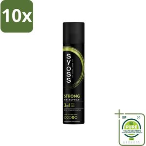 10 x Syoss - Strong Hold - Haarspray - Sterke Fixatie - 300 ml - Grootverpakking - Haarspray - Sterke Fixatie - Langdurige Hold - Styling - Verzorging