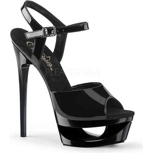 Pleaser - ECLIPSE-609 Sandaal met enkelband, Paaldans schoenen - Paaldans schoenen - 38 Shoes - Zwart