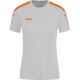 JAKO Shirt Power Korte Mouw Dames Grijs-Oranje Maat 34
