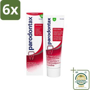 Parodontax - Tandpasta - Original - Versterkt Tandvlees & Verwijdert Tandplak - 75 ml - Voordeelverpakking - 6 stuks - Tandvleesontsteking - Bloedend tandvlees