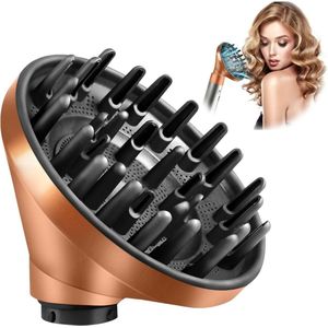 Diffuser Opzetstuk - Krulborstel voor Fohn Universeel - Multistyler - Goud