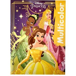 Disney Princess - Multicolor kleurboek - prinsessen - 17 kleurplaten met voorbeelden - knutselen - Belle - Aurora - Tiana