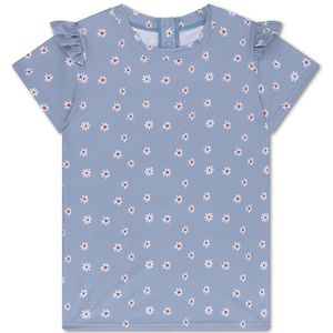 Swim Essentials - UV Zwemshirt - Blauw - Korte Mouwen - Daisy Flower Print