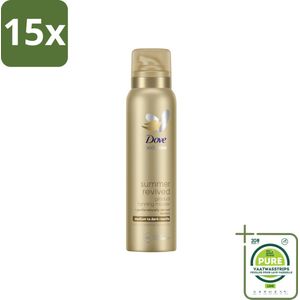 15 x Dove – Bodymousse – Summer Revived Medium-Dark – 150 ml - Grootverpakking - Zelfbruinende Bodymousse - Natuurlijke Teint - Zonnige Huid - Huidverzorging - Huidhydratatie