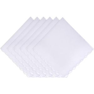 Zes Witte Zakdoeken van Katoen – Elegant en Comfortabel voor Mannen en Vrouwen