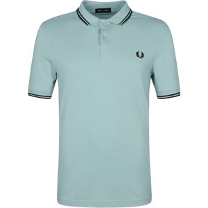 Fred Perry - Polo Twin Tipped M3600 Zilverblauw - Slim-fit - Heren Poloshirt Maat S