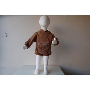 Teddy Romper Buidelzak Beige 3-6 - babykleding romper - nieuwborn romper - rompertjes baby - buidelzak - romper baby- rompertje lange mouwen- baby kleding meisje - baby kleding jongens - neutrale romper unisex, kraamcadeau, little, dutch