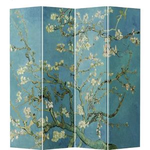 Fine Asianliving Kamerscherm Scheidingswand B160xH180cm 4 Panelen Van Gogh Amandelbloesem