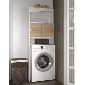 Wasmachine Kast - Wasmachine Meubel 3 In 1 - Wasmachine Ombouw Multifunctioneel - 100% Tevredenheidsgarantie - 19.3*64.2*177 Cm