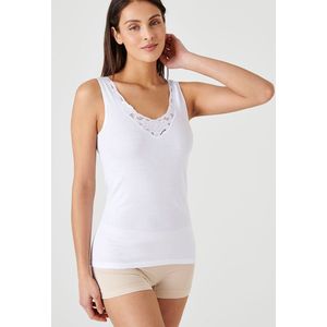 Damart - Tanktop Essential van zuiver gekamd katoen - Dames - Wit - XS