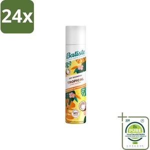 Batiste - Tropical - Droogshampoo - Tropische Geur - Verfrist en Stylet - 200ml - Voordeelverpakking - 24 stuks - Droogshampoo - Tropical geur
