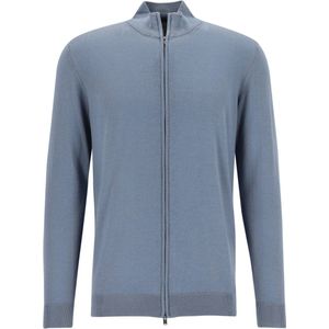 Profuomo - Slim Fit Vest - Blauw - Wol met Rits