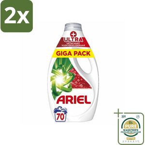 Ariel - Vloeibaar Wasmiddel - +Ultra Vlekverwijderaar - 70 Wasbeurten - 3150 ml - Voordeelverpakking - 2 stuks - Wasmiddel vloeibaar - Wasmiddel voor koude was