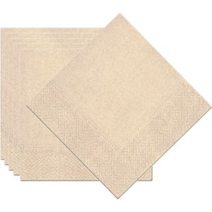 Chaks Feest servetten taupe/beige - 20x - papier - 25 x 25 cm