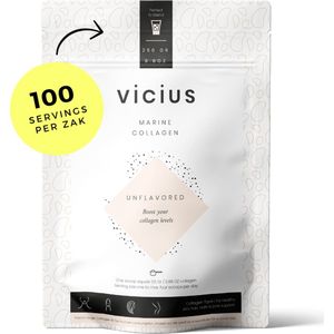 Vicius® - Marine / Vis Collageen poeder - 100% puur - supplement - Gezonde Huid, Gewrichten, Haar & Nagels - tot 100 doseringen - smaakloos - anti aging voedingssupplement