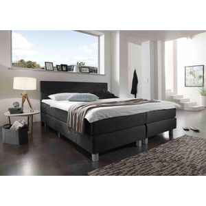 Boxspring Bravo - 200x220 cm - Luxe Pocketvering - Stof Zwart