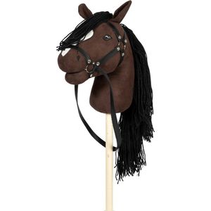 Hobby Horse Stokpaard met halster en rugzak | Geschikt voor hobby horsing | Kleur bruin