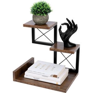 Belle Vous bureau rek met drie verdiepingen - Houten bureau organizer - Kleine boekenplanken - Bureau etagère rekje - Maak meer ruimte op je bureau