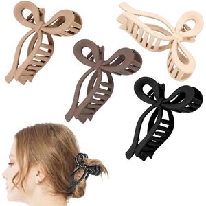 Inovra - 4-delige haarclip boog, hoge kwaliteit, duurzaam, vlinder haarclips voor dames en meisjes, antislip haarclips boog, geschikt voor alle gelegenheden.