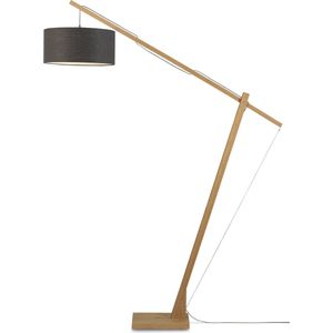 GOOD&MOJO Vloerlamp Montblanc - Bamboe/Donkergrijs - 175x47x207cm - Scandinavisch,Bohemian - Staande lamp voor Woonkamer - Slaapkamer