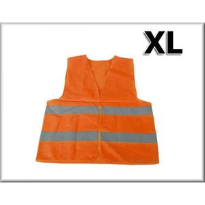 Reflecterend vest vastgemaakt met klittenband, oranje maat XL