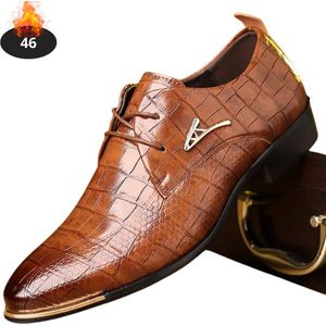 Livano Nette Schoenen Heren - Business Schoenen - Bruiloft - Kantoorschoenen - Leer - Met Veters - Donkerbruin - Maat 46