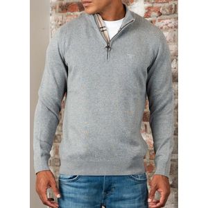 Barbour Cotton half zip knitted jumper - grey marl