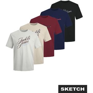 JACK&JONES - JORINWOOD TEE SS CN FST 5PK MP PLS - Heren - T-shirts