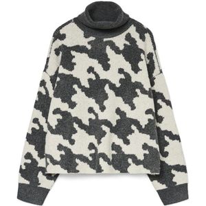 VERO MODA - VMHURLEY LS HIGHNECK HOUNDSTOOTH - Gebreide Pullover - Dames