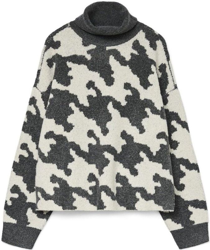 VERO MODA - VMHURLEY LS HIGHNECK HOUNDSTOOTH - Gebreide Pullover - Dames