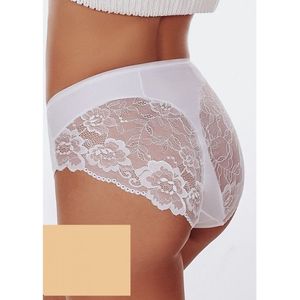 FUNNY DAY Dames Slip FLORENCE – Beige – Maat S – Regular Waist Midi Slip met Kant – Comfortabele Polyamide Onderbroek