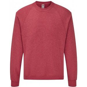 Fruit Of The Loom Volwassenen Unisex Klassiek Raglan Sweatshirt (Heather Rood)