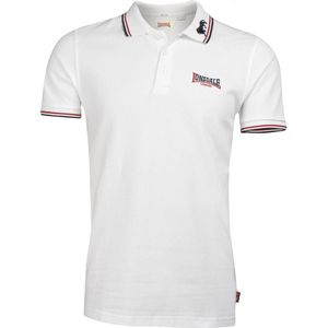 Lonsdale Polo Shirts Lion Poloshirt schmale Passform White/Dark Red/Navy-3XL