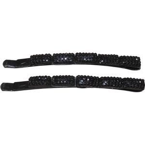 Schuifspelden met strass zwart