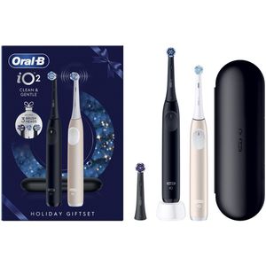 Oral-B iO2 Elektrische Tandenborstels - Holiday Editie - Black & Pink - 2 stuks