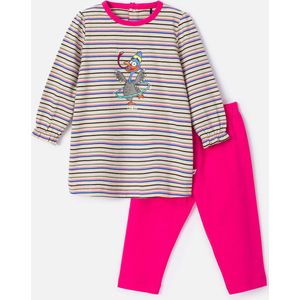 Woody pyjama baby - multicolor gestreept - kalkoen - 232-10-BLB-S/908 - maat 80