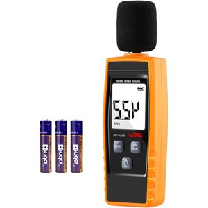 Decibel meter Digitale Geluidsniveaumeter - Handgeluid - Geluidsniveaumeter met Alarmfunctie 30-130dB(A) - Geluid Tester met LCD-scherm Max-min-hold-functie decibel meter