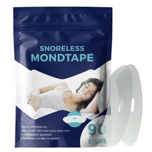 SnoreLess Mondtape - De enige strip die écht goed blijft plakken - Met ademgaatje - Anti-Snurk Slaapstrips - Hypoallergene lijm - Mouth tape - Mond Tape - Myotape - Beter slapen door neusademhaling - Betere mondhygiëne - 90 stuks