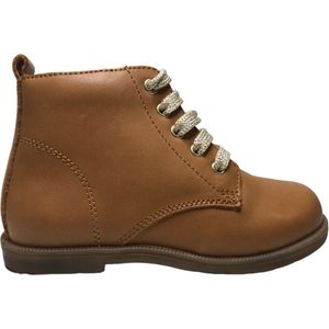 Falcotto - Robin new - Mt 24 - veter /rits lederen laarsje - gouden veters - Cognac