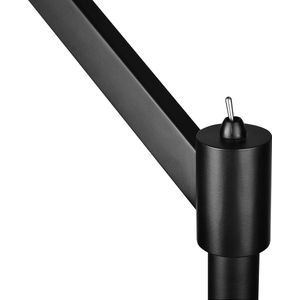 LED Vloerlamp - Vloerverlichting - Torna Cindy - E27 Fitting - Rond - Mat Zwart - Aluminium