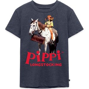 Pippi Longstocking Pippi Rijdt Op Kleine Witte Premium T Shirt Kinderen