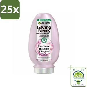 25 x Garnier - Loving Blends Rice Water Infusion - Conditioner - Glans & Zachtheid - Lang Haar - 250 ml - Grootverpakking - Haar Glans - Zachtheid Haar - Conditioner Lang Haar - Rijstwater Haar - Natuurlijke Conditioner