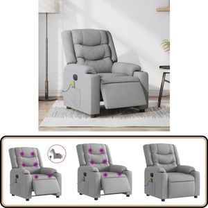 vidaXL Elektrische Massagestoel - Lichtgrijs Elektrische Massagestoel - Massagefauteuil - Relaxstoel - Ergonomische Stoel - Comfortstoelen