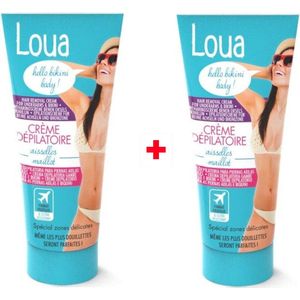 LOUA BENEN OKSELS & Bikinilijn ONTHARINGSCREME TUBE  2 x 60 ML