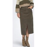 ONLY - Rokken - Bruin - High Waist - Knoop en Ritssluiting - Split aan de Voorkant