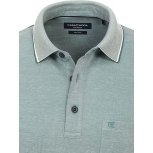 Poloshirt Met Borstzakje 3 Knoops Turquoise Casa Moda - M