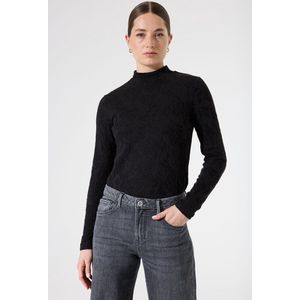 Garcia - Longsleeve - Zwart - Gebloemd - Lange Mouw